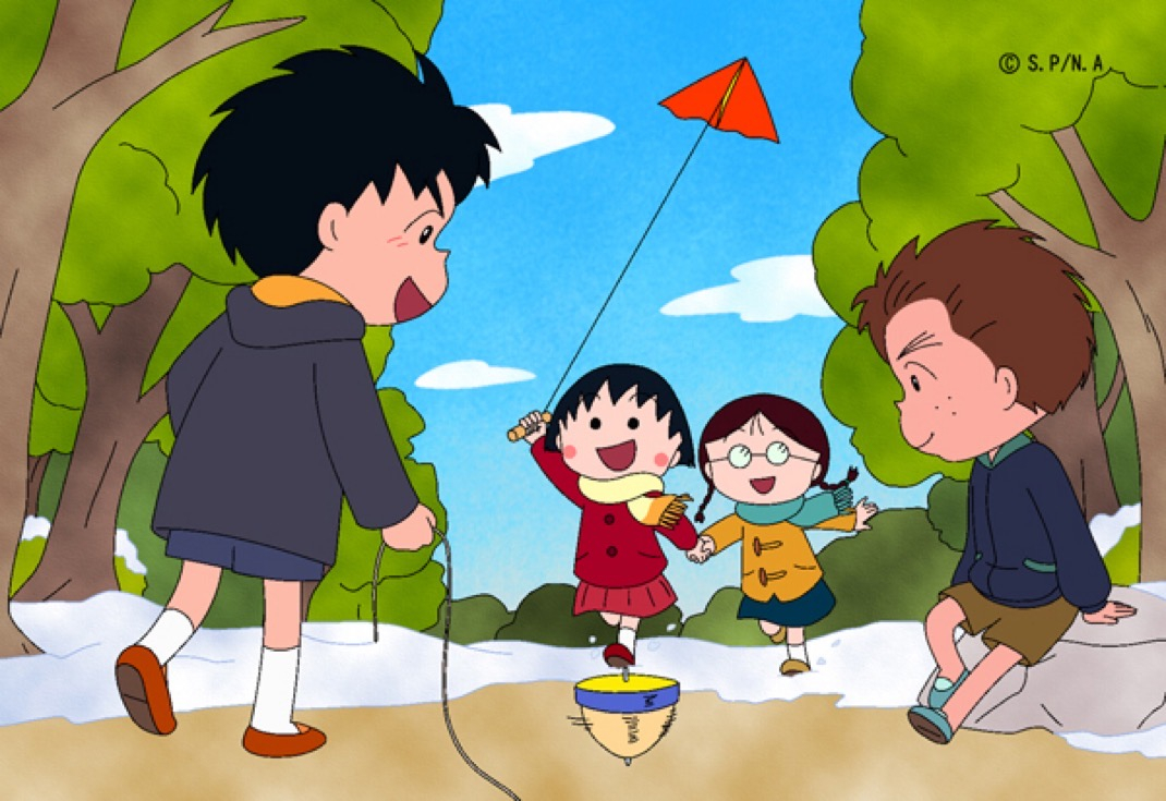 樱桃小丸子 官方最新图里是小丸子、小玉、大野和杉杉 