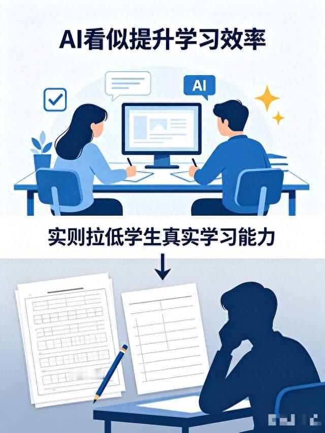 AI看似提升学习效率，实则拉低学生真实学习能力