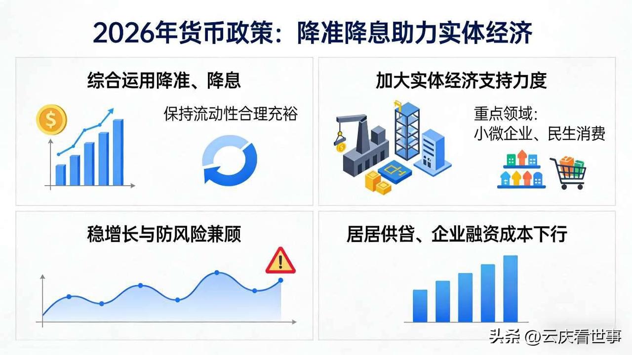 央行释放明确信号！2026年降准降息工具箱持续打开
近日，央行相关表态释放清晰信