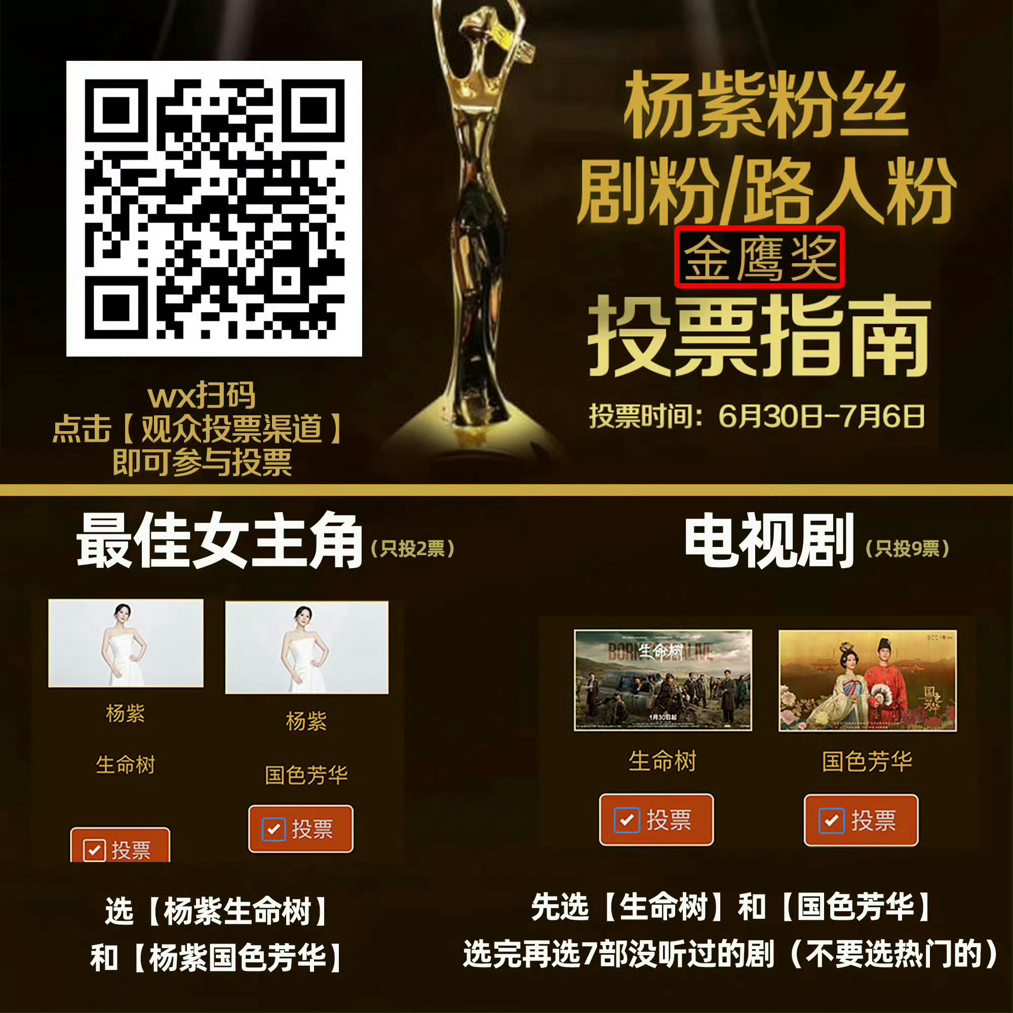 金鹰奖最后一天了，还有谁还没投吗？ 