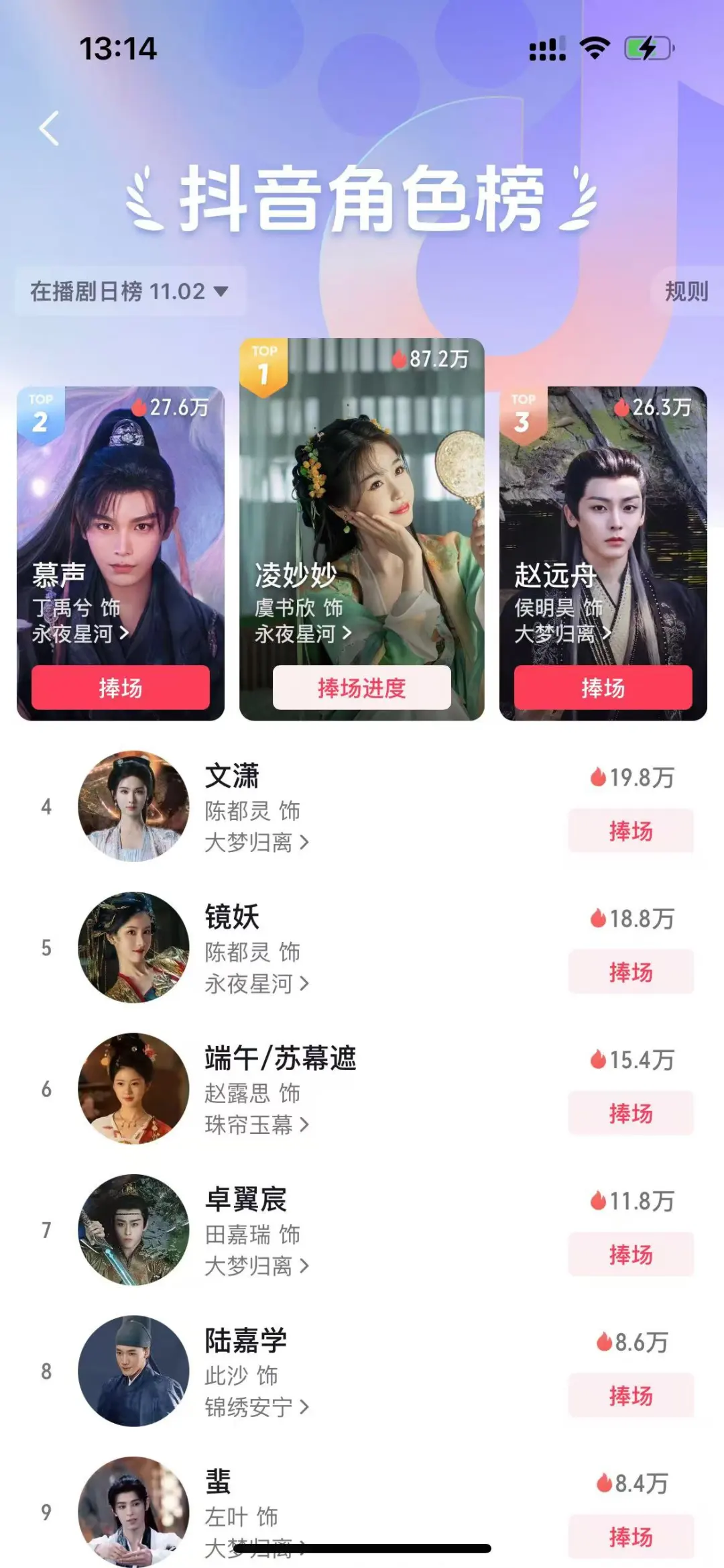抖🎶角色榜虞书欣已断层