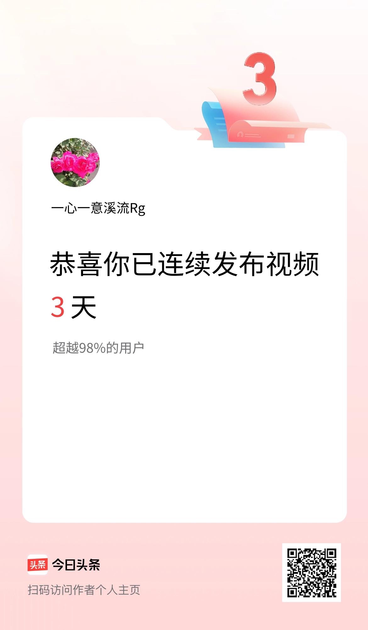 我在头条连续视频投稿3天