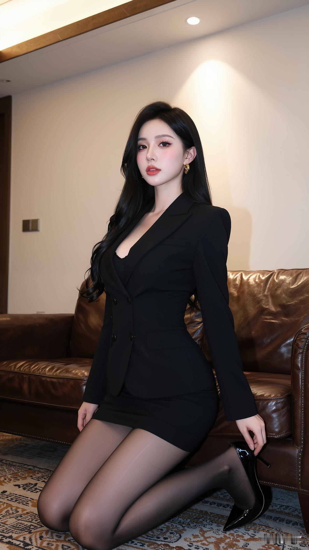 黑丝西装杀！这才是御姐天花板
谁能拒绝一套封神的黑西装穿搭！
一身剪裁利落的黑色