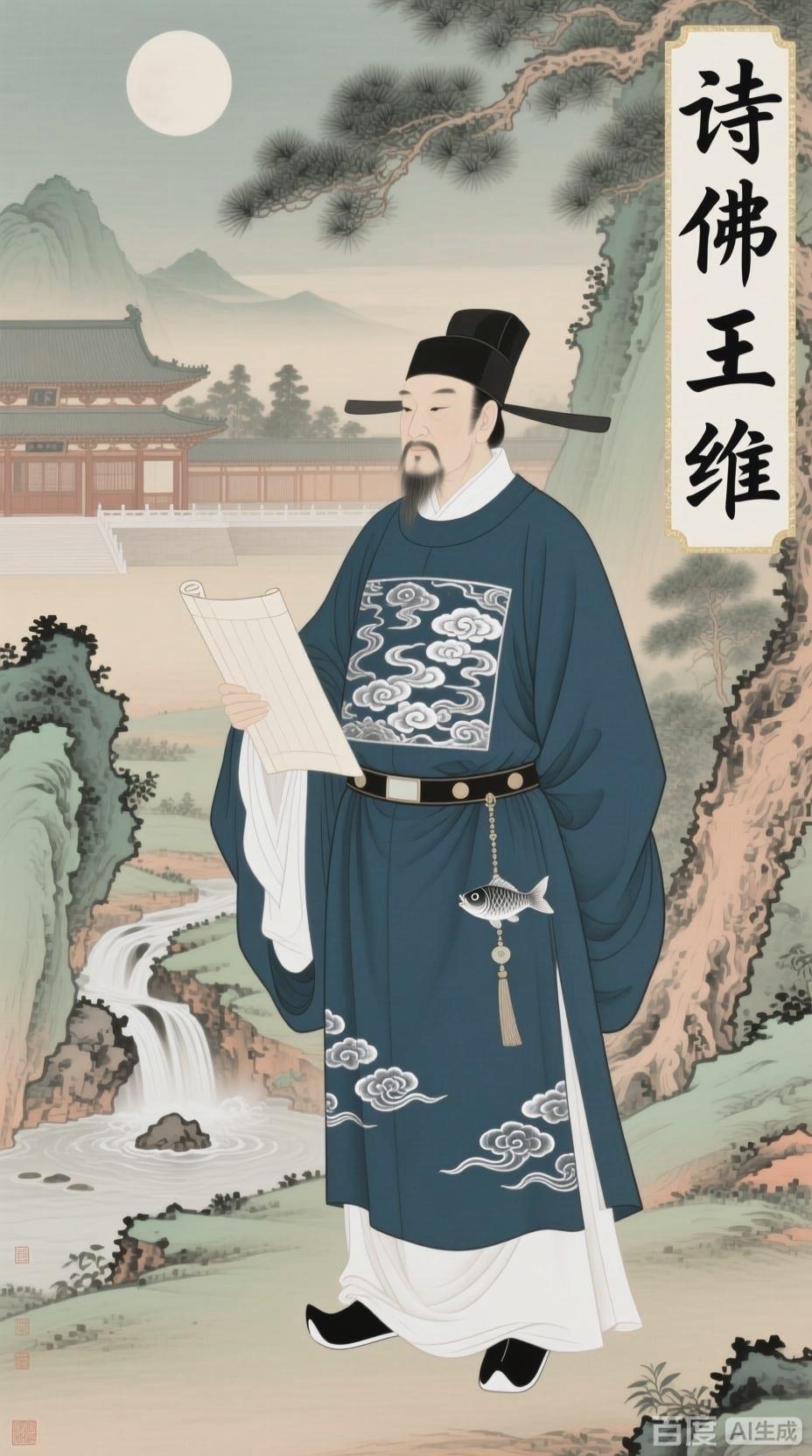 王维年少时是名满京华的状元神童，中年后皈依禅门成“诗佛”，安史之乱是他一生的转折