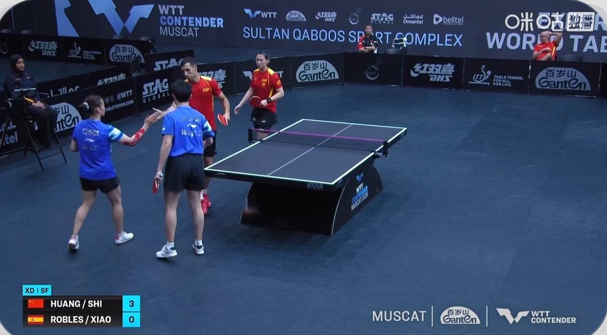2026wtt马斯喀特挑战赛混合双打4-2黄友政/石洵瑶3-0罗布勒斯/肖瑶茜（
