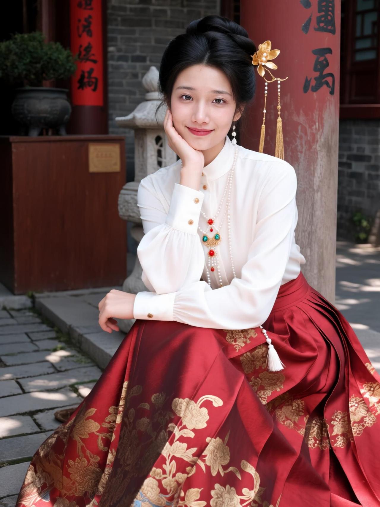 感谢抖音帮我实现穿马面裙的愿望！AI古风佳人写真 抖音ai创作