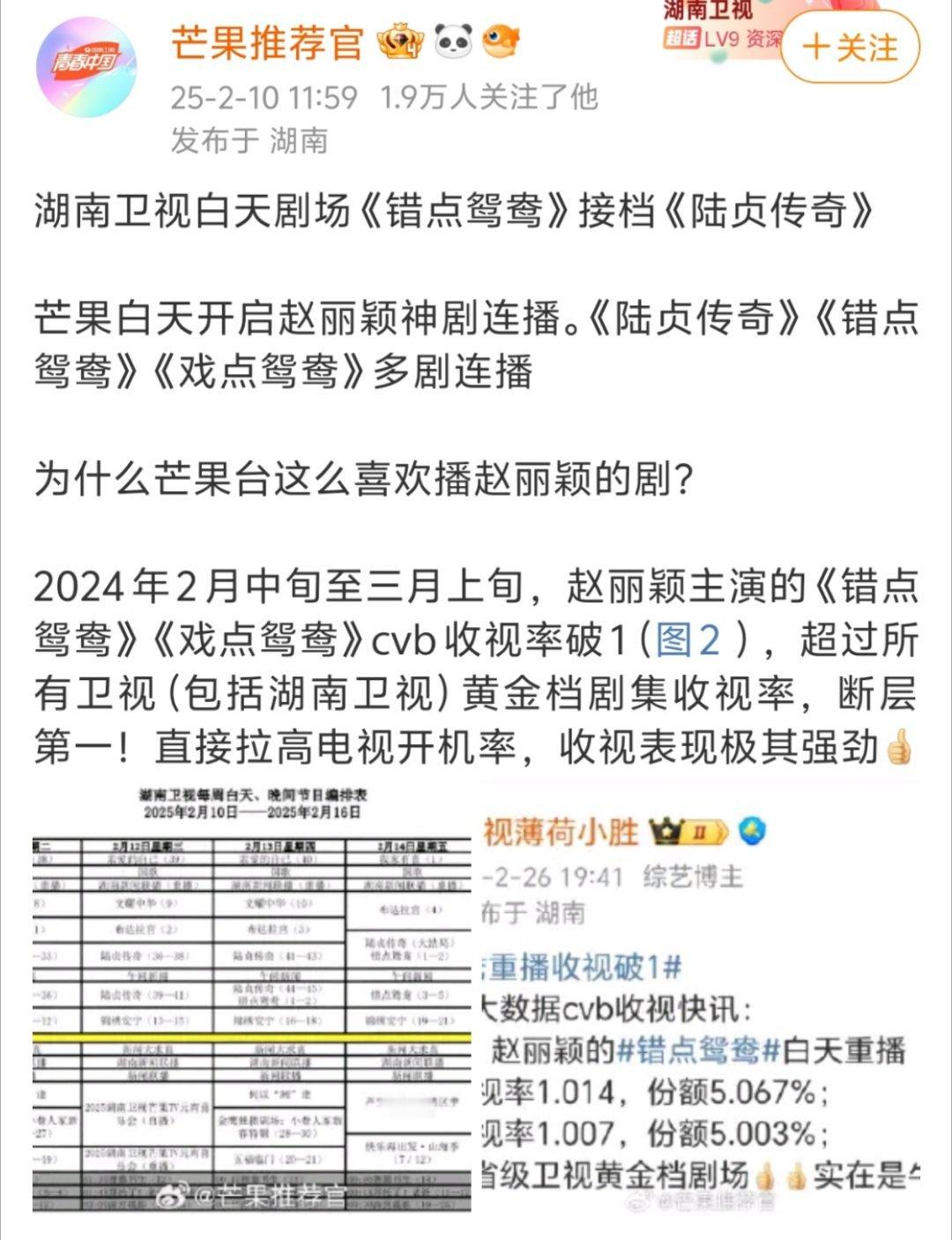 芒果官方表白！！“为什么芒果台这么喜欢播赵丽颖的剧？”因为赵丽颖拥有巨大的观众盘