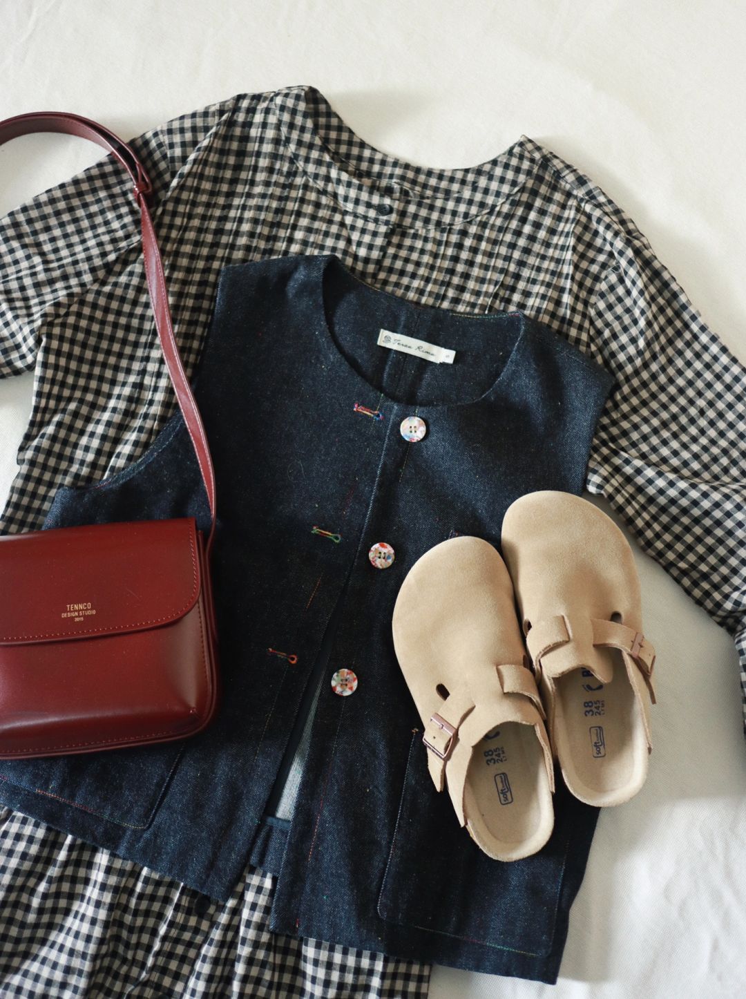 🪢格子和牛仔马甲好搭呀！！