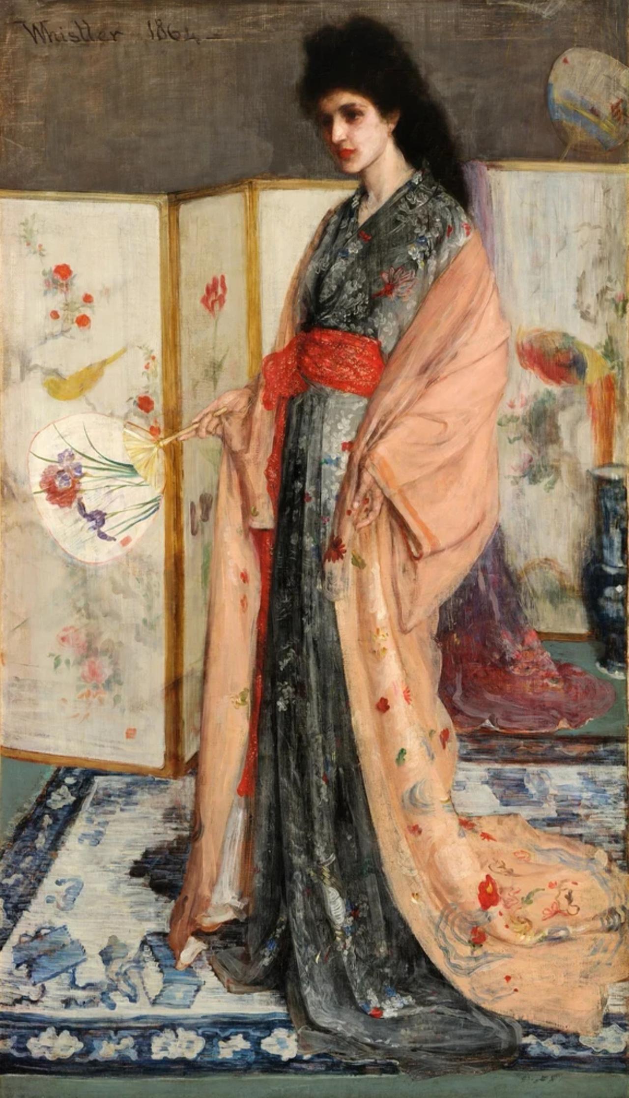 手拿扇子的少女

画家：詹姆斯.惠斯勒