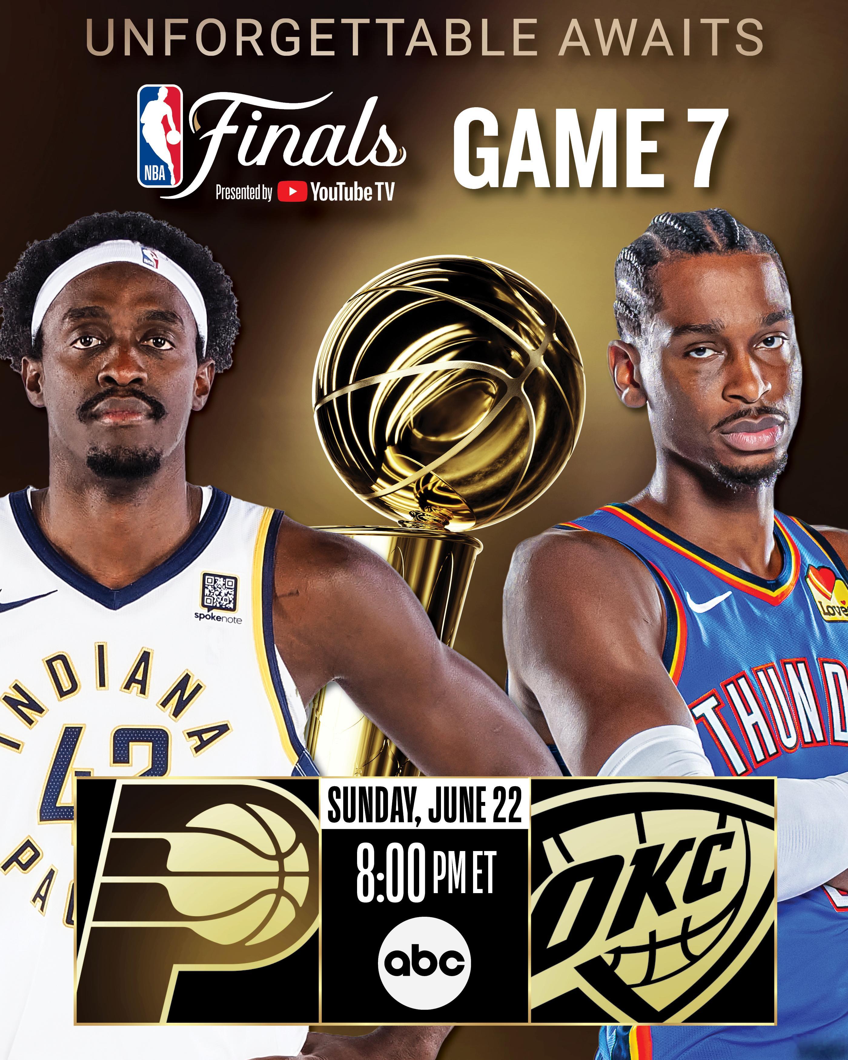 刮起青春风暴！来啦，抢七大战！[酷]步行者vs雷霆NBA总决赛 ​​​