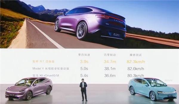 智界R7售价25.98万-33.98万。余承东称，每卖一辆智界R7，华为都会亏3