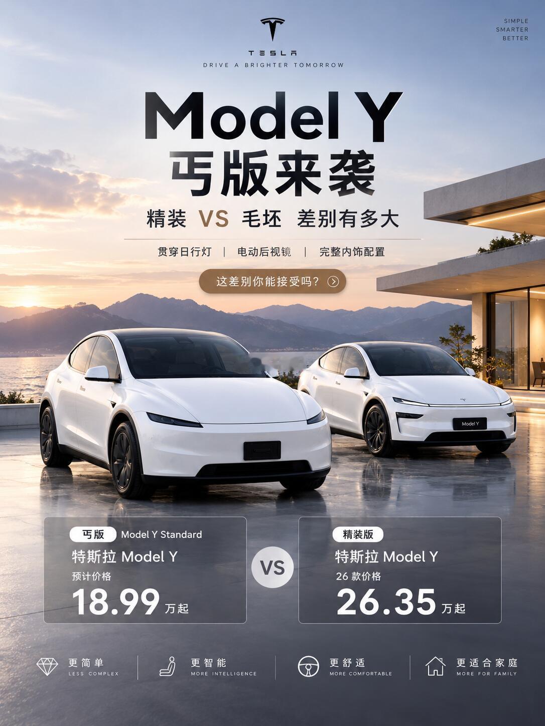 18.99万Model Y来了！差7万你选谁？丐版Model Y预计18.99万