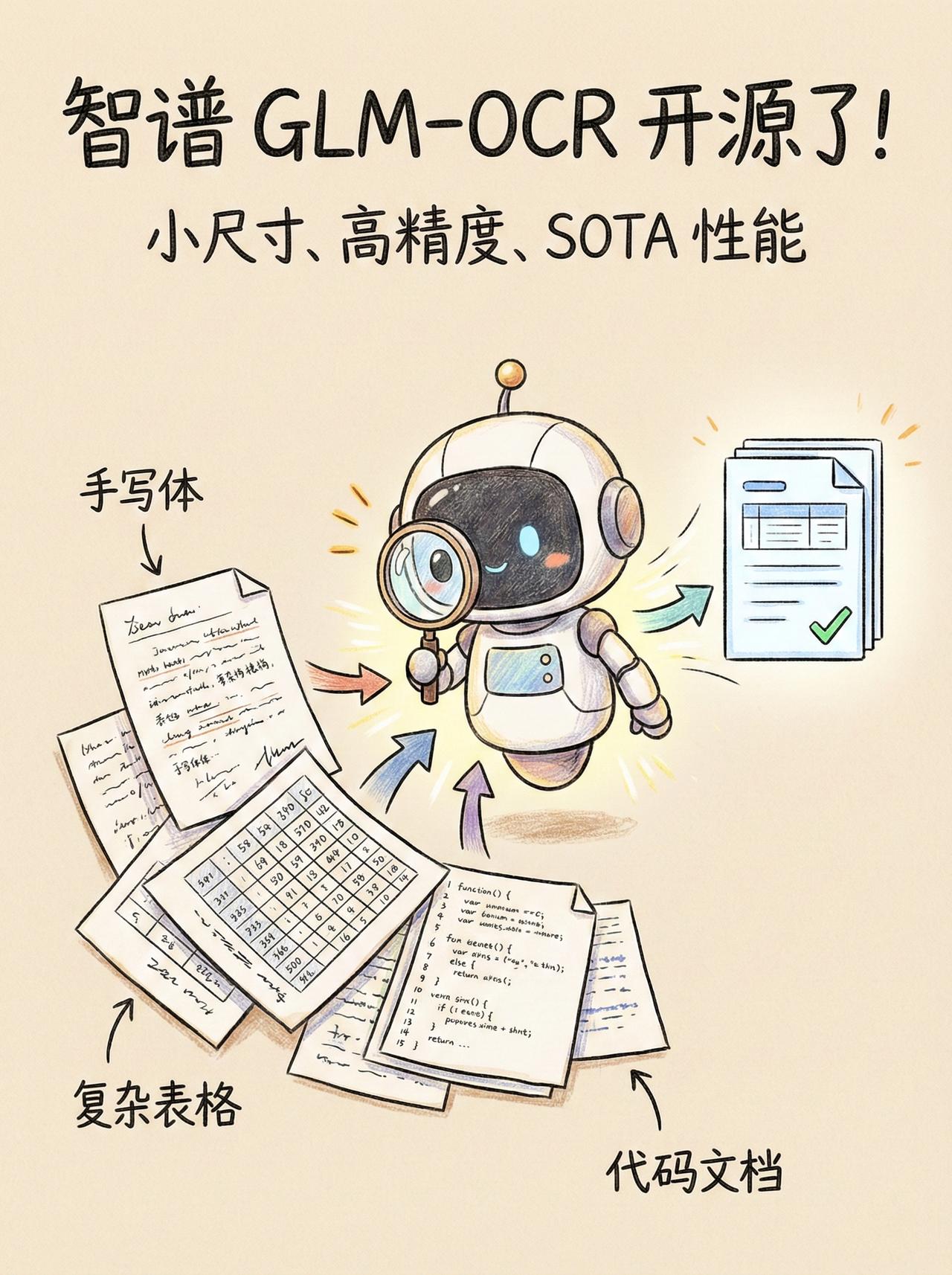 本文介绍了智谱AI发布的开源OCR模型GLM-OCR。该模型以“小尺寸、高精度”