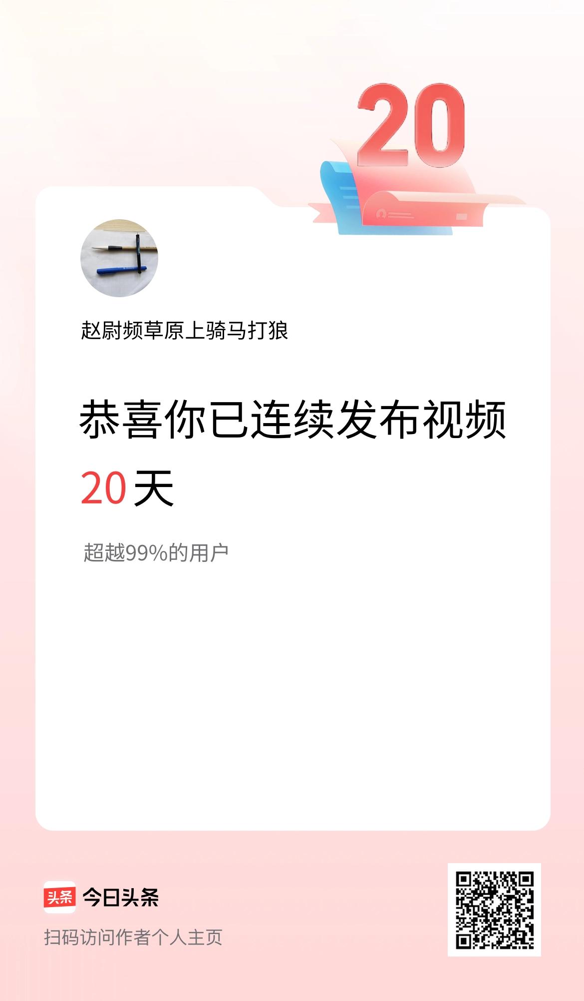 我在头条连续视频投稿20天