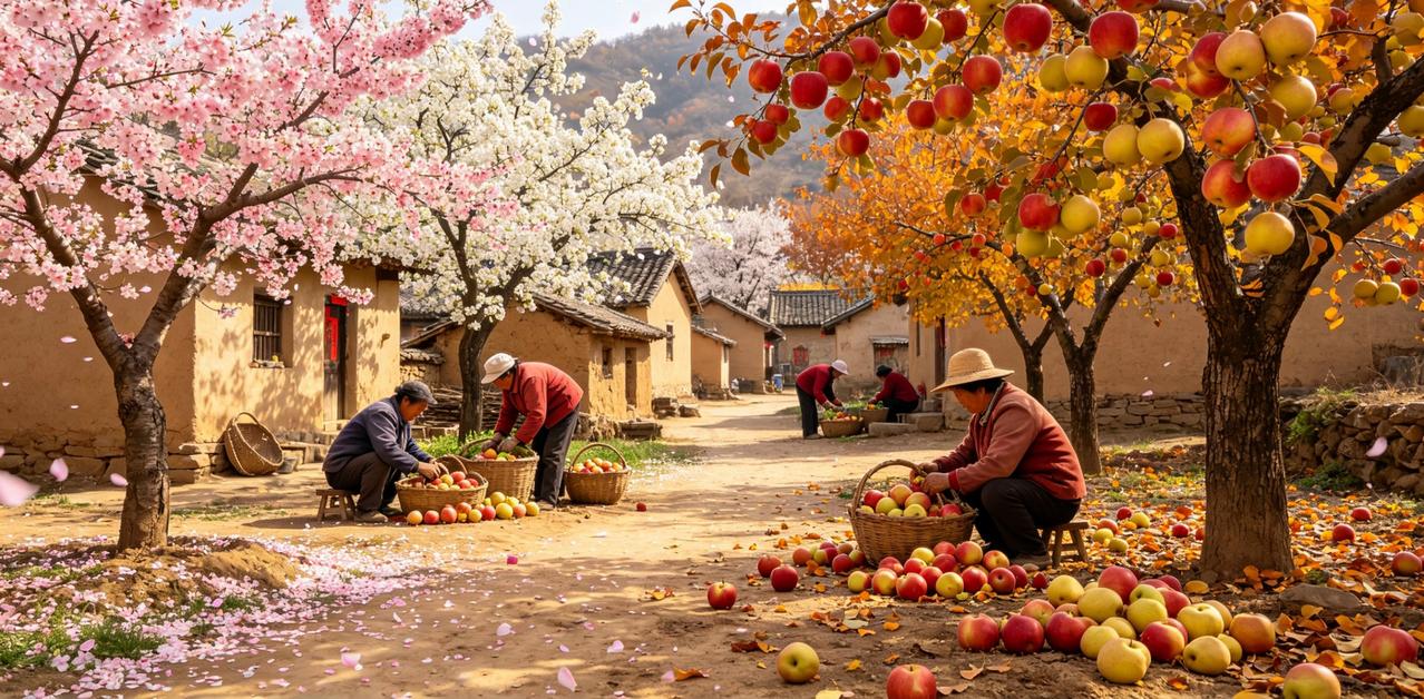 上联:春来花满树，诚邀下联秋至果满枝