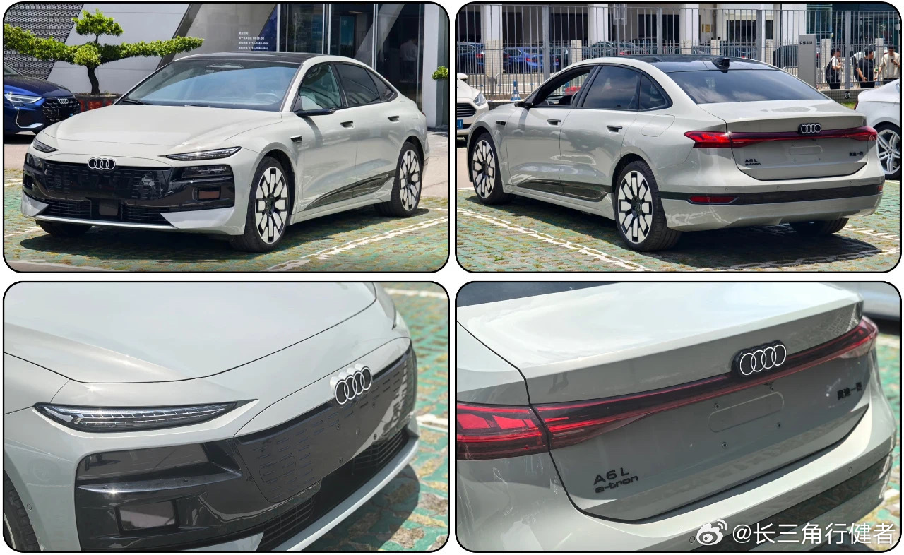 与之前流出来的照片相比，这次出来的A6 e-tron照片看上去好多了，尤其是尾部