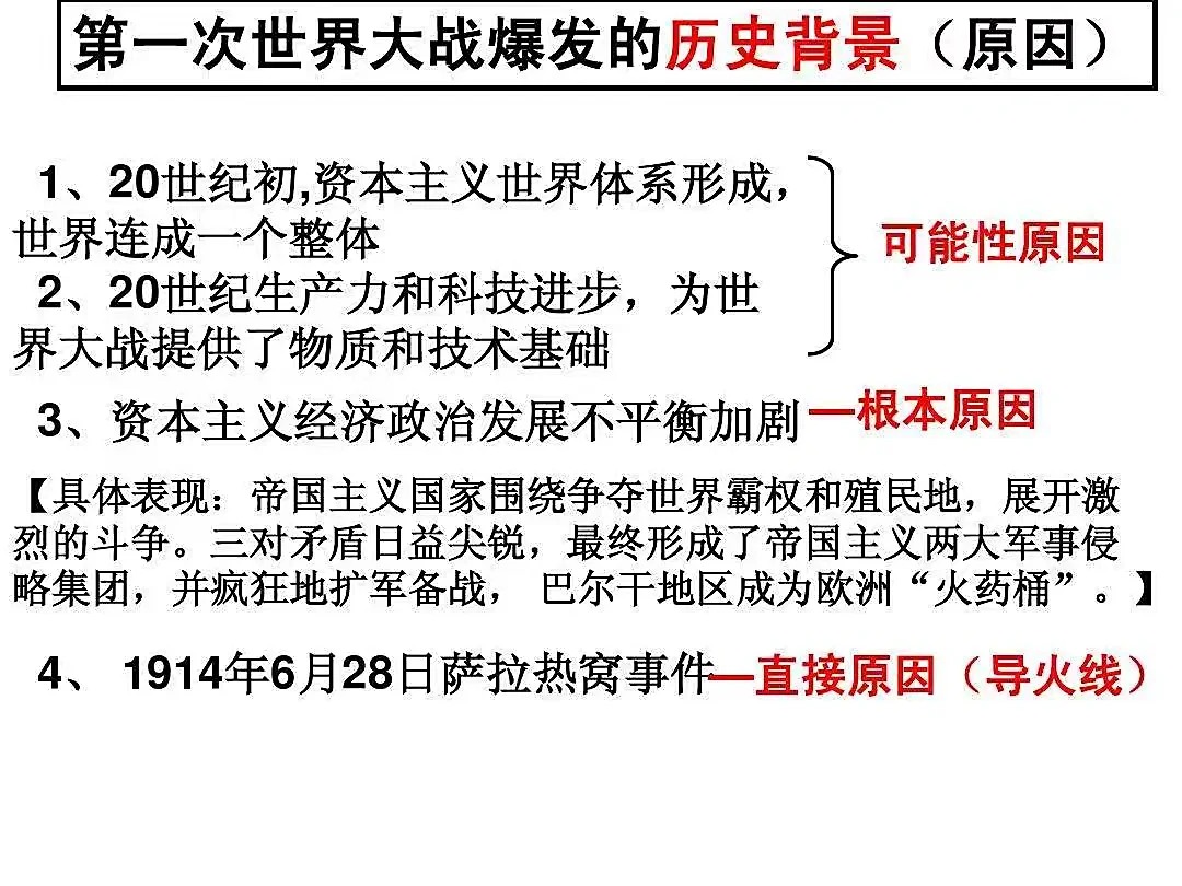 第一次世界大战的导火线