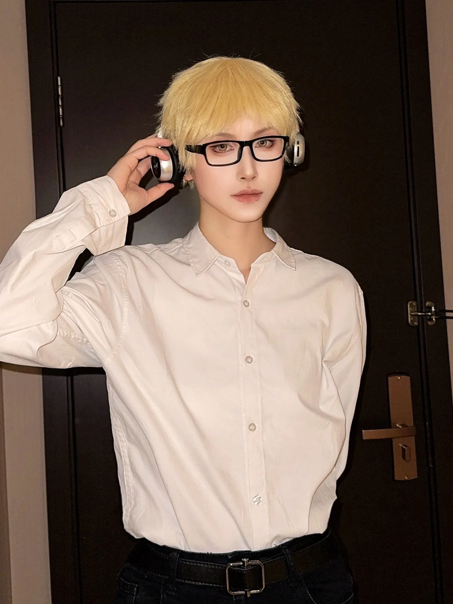 月岛萤 cos ikf穿搭耳机  排球少年