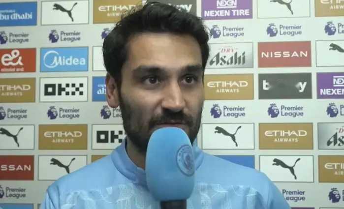 在昨天晚上进行的英超第5轮比赛中，曼城主场2-2战平阿森纳，赛后，京多安在接受俱