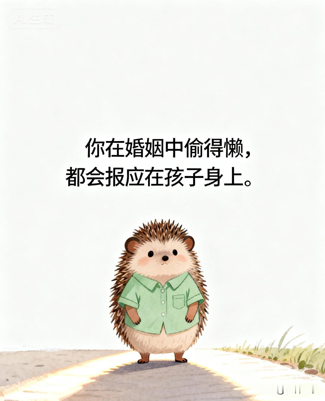 你在婚姻中偷得懒，都会报应在孩子身上。

心理学家发现，你在婚姻里面偷的懒，都会