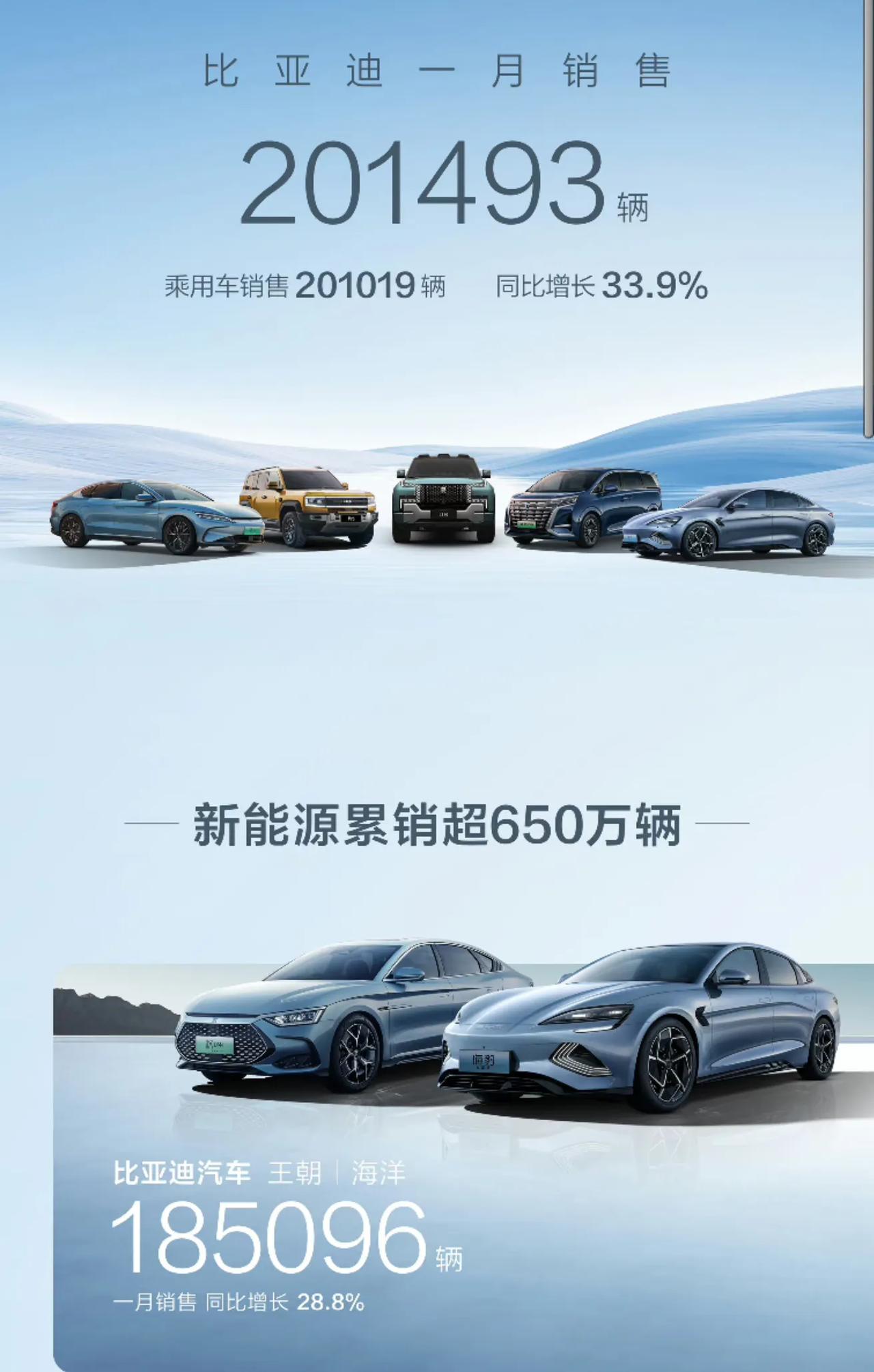 比亚迪2024开年首月就卖了超20万辆，其中百万级豪车仰望U8卖了1652辆，方