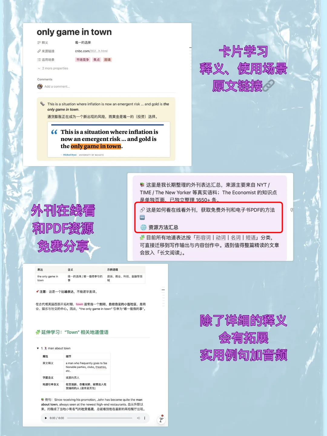 📘 外刊词汇笔记集｜Notion版 + 百度网盘PDF