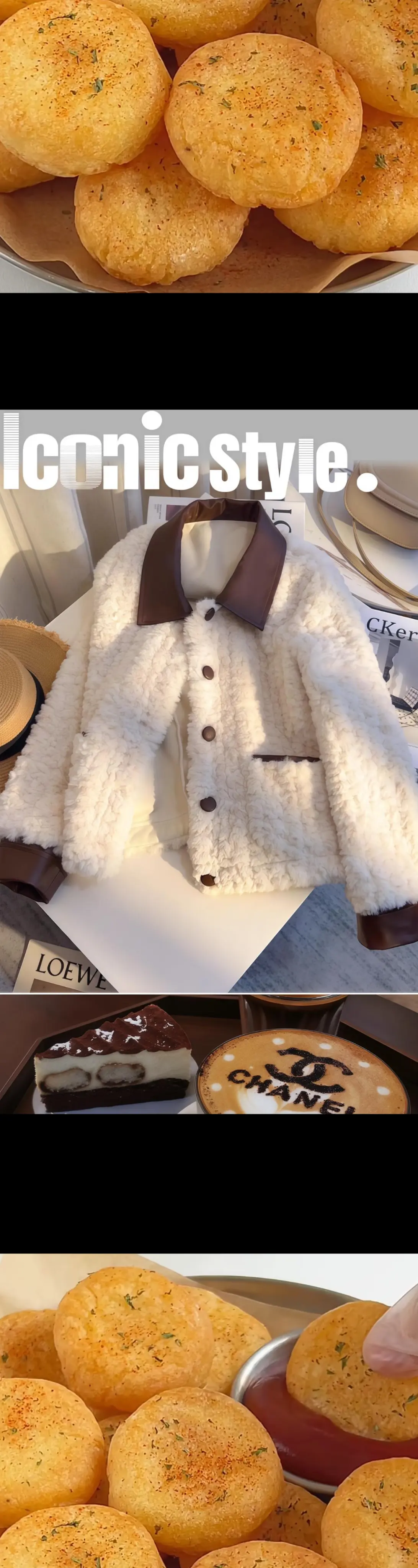 羊羔毛短外套，气质简约又高级～外层羊羔毛柔软又蓬松，看着就特别暖和，摸...