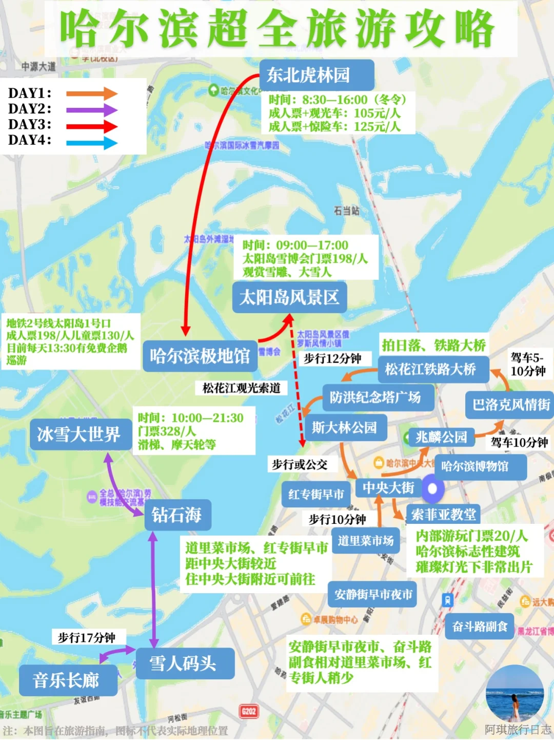 哈尔滨3-4日超全旅游攻略|跟着路线好清晰