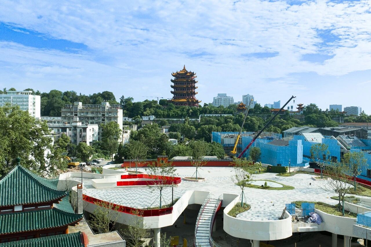 武汉黄鹤楼新红墙即将开放，依“胭脂浮岛”而建！早安黄鹤楼地铁站新红墙位于武汉地铁