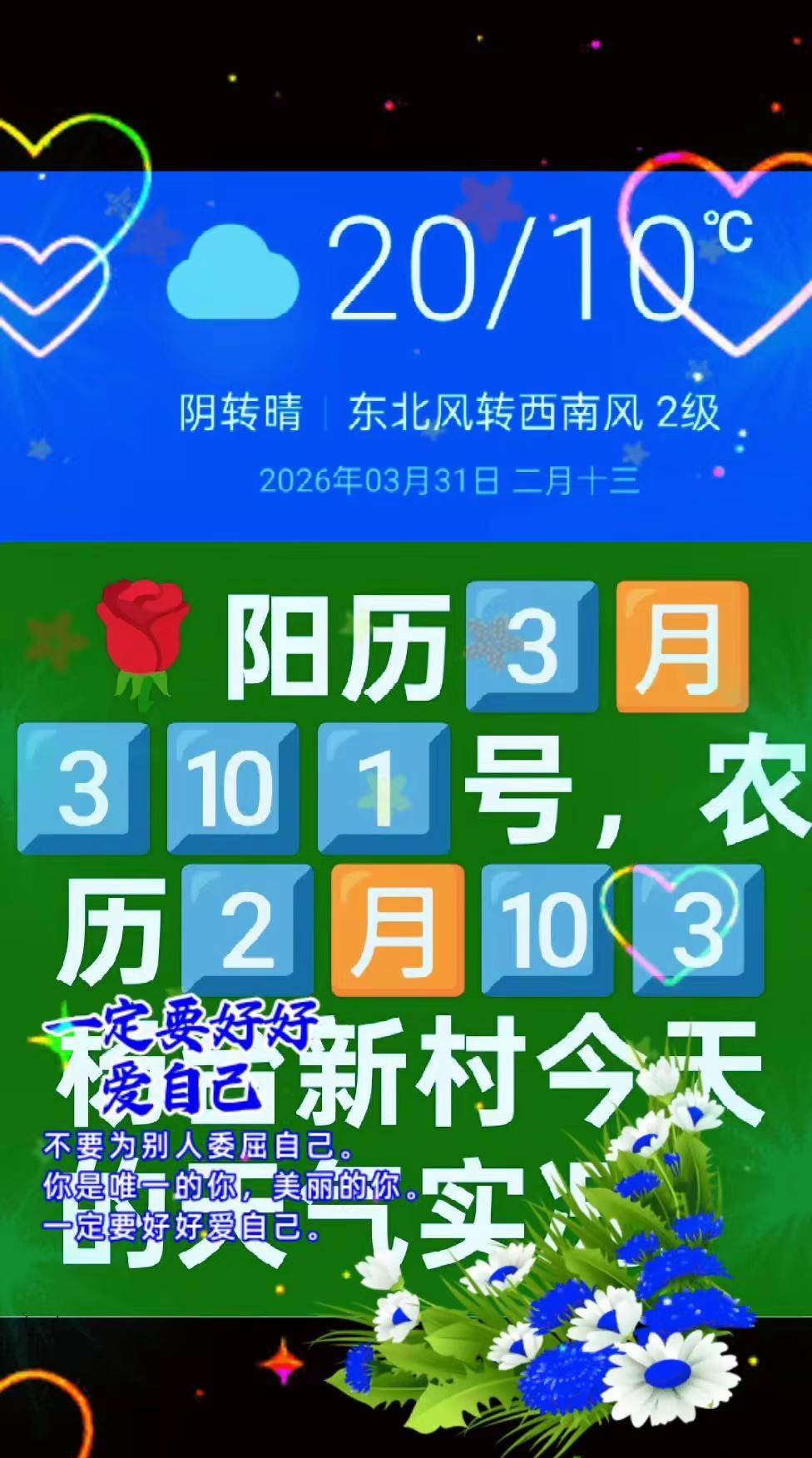 🌹农历2️⃣🈷️🔟3️⃣杨台新村今天的天气实况。