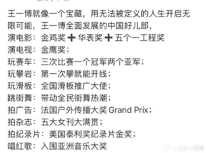 王一博以卓越成就屡获殊荣。 ​​​