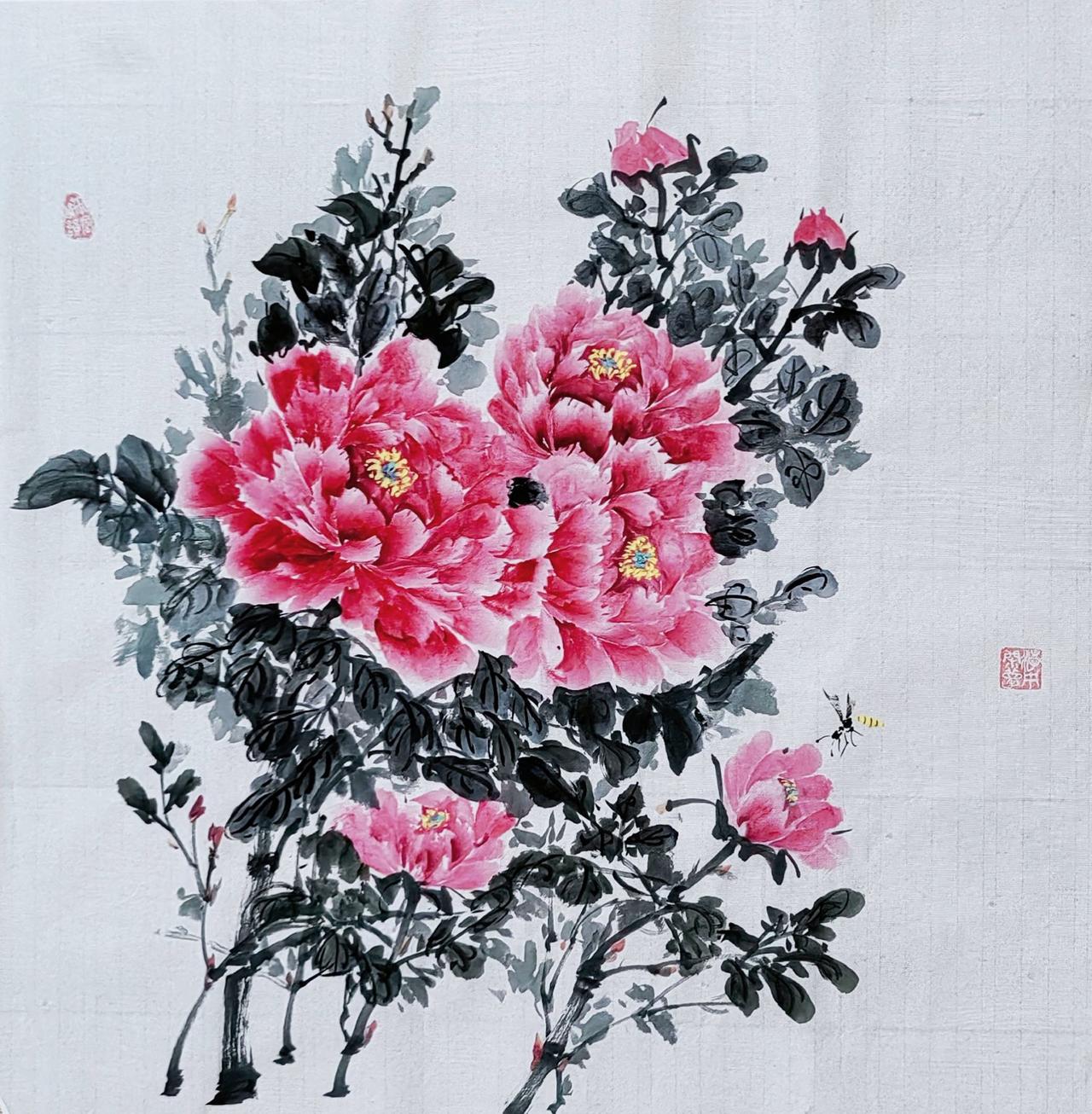牡丹 牡丹国画 国画也抖音 国画手绘 内容启发搜索