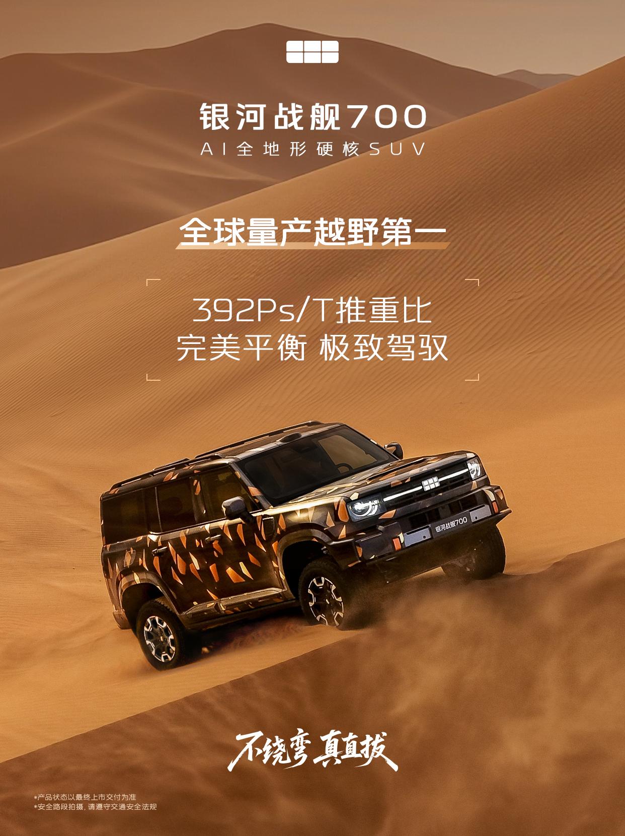 吉利银河方盒子来了，一出场就是王炸：
全球量产越野第一推重比
全球量产插混越野第