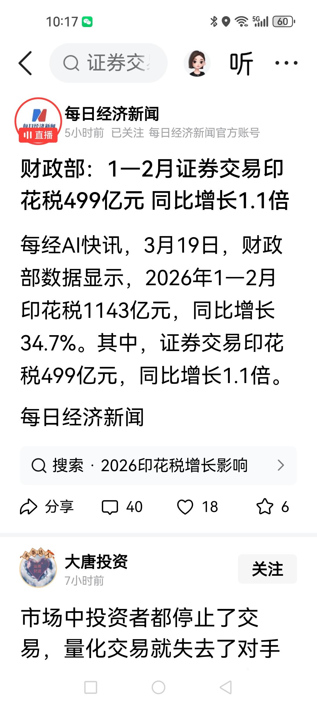 1～2月份证券印花税同比增长1.1倍，券商业绩岂不是也炸裂啊，还跌成狗。

1～