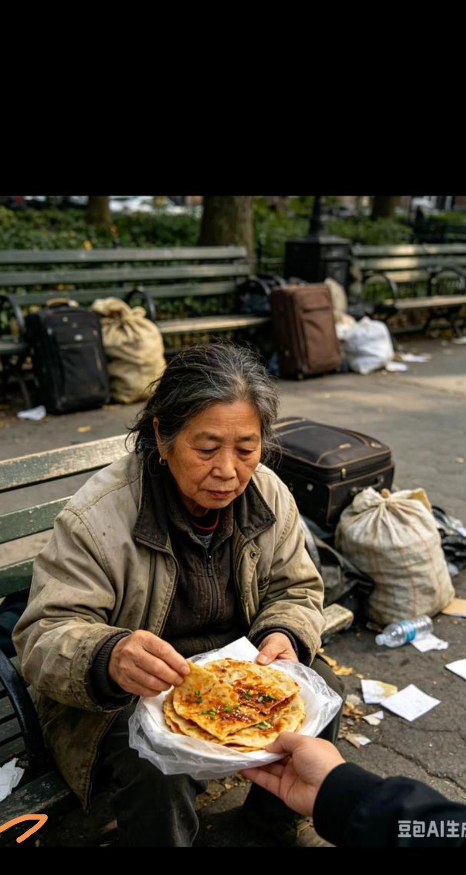 刷到有一个从广东台山去到美国30多年的女人，竟然轮落到流浪街头！真是另人唏嘘！