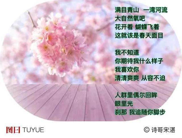 领路   一缕微风
返青原野
你我喜欢样子
．
眼见春天自带标点 
声色并茂
蝴