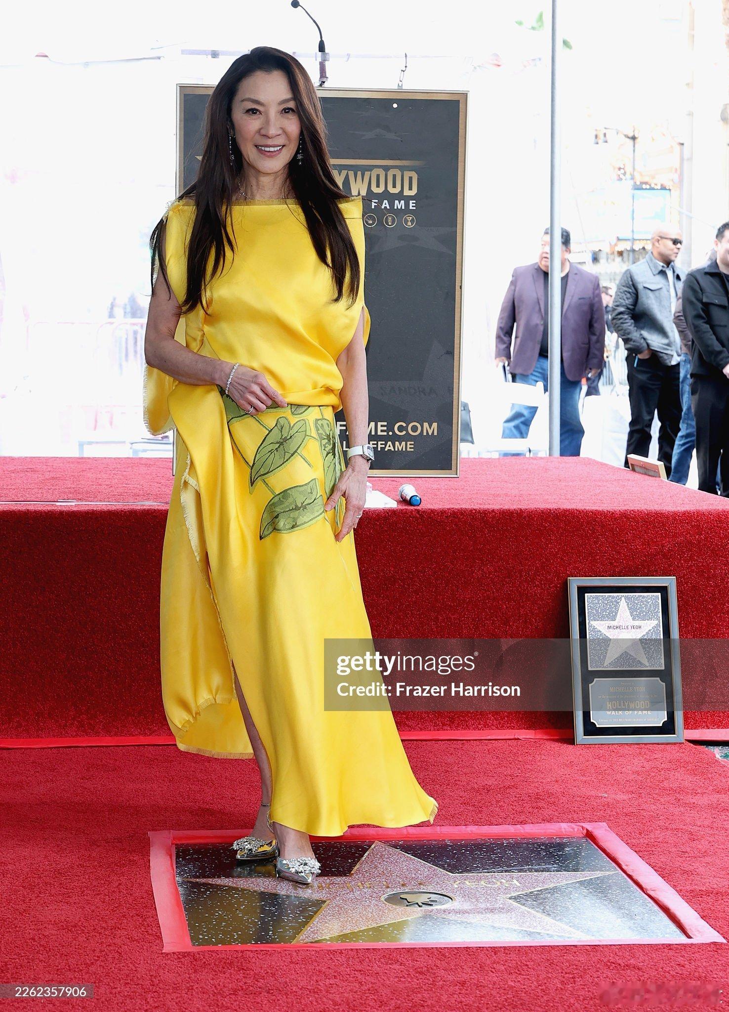 奥斯卡影后杨紫琼今日在好莱坞星光大道上拥有了属于自己的一颗星，由李安为其发表贺词