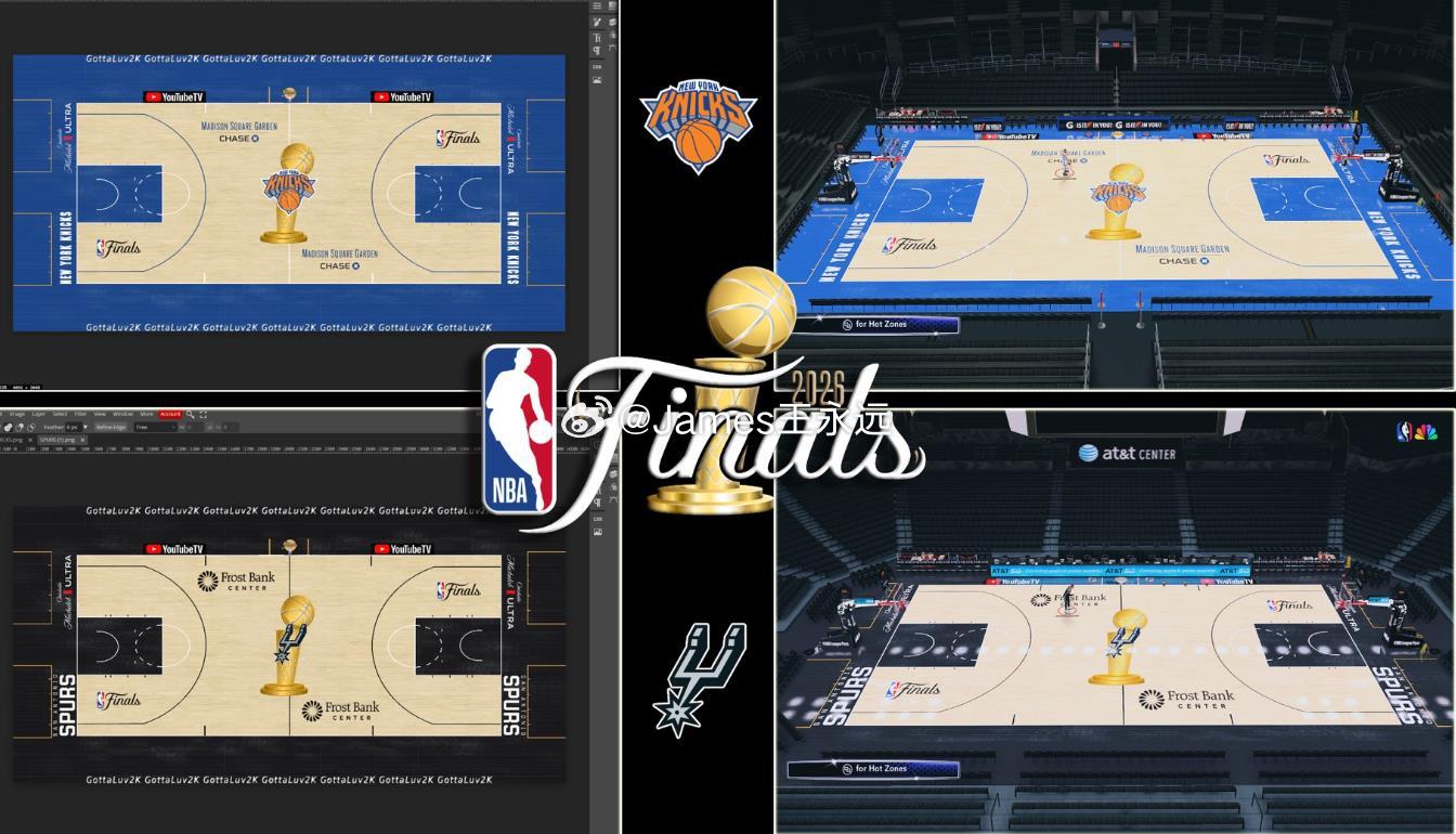 2K14  马刺＆尼克斯 总决赛版球场地板 2026 Official NBA 