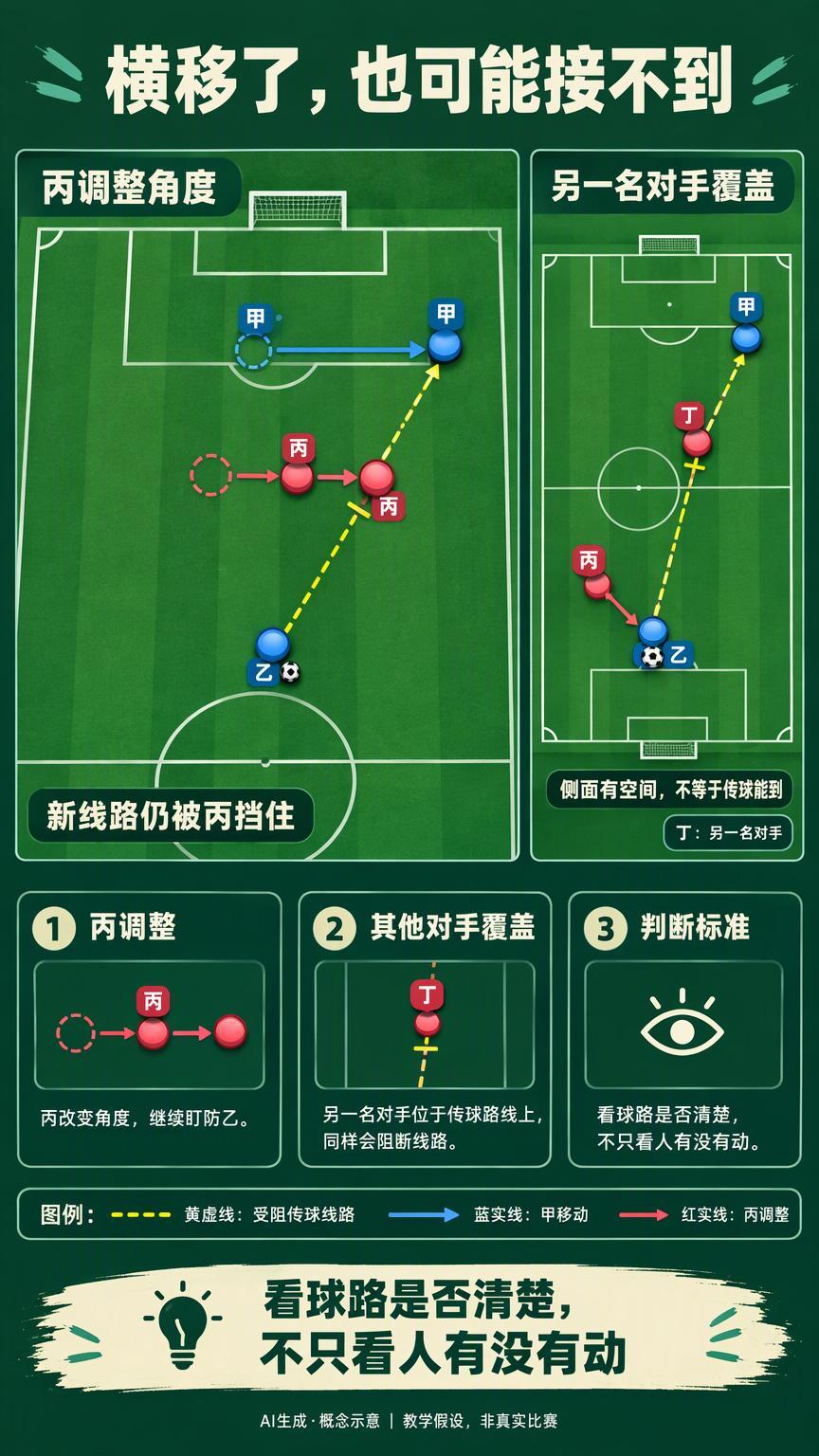 中场回传之后，横移几步还能怎样帮队友出球？球传回去了，中场没有站着等，而是往侧面