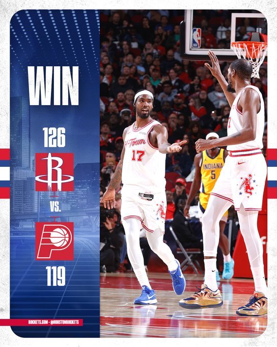 火箭最后浪到了只赢7分，KD和小史密斯最近的投射太稳了。步行者9连败，卡莱尔一直