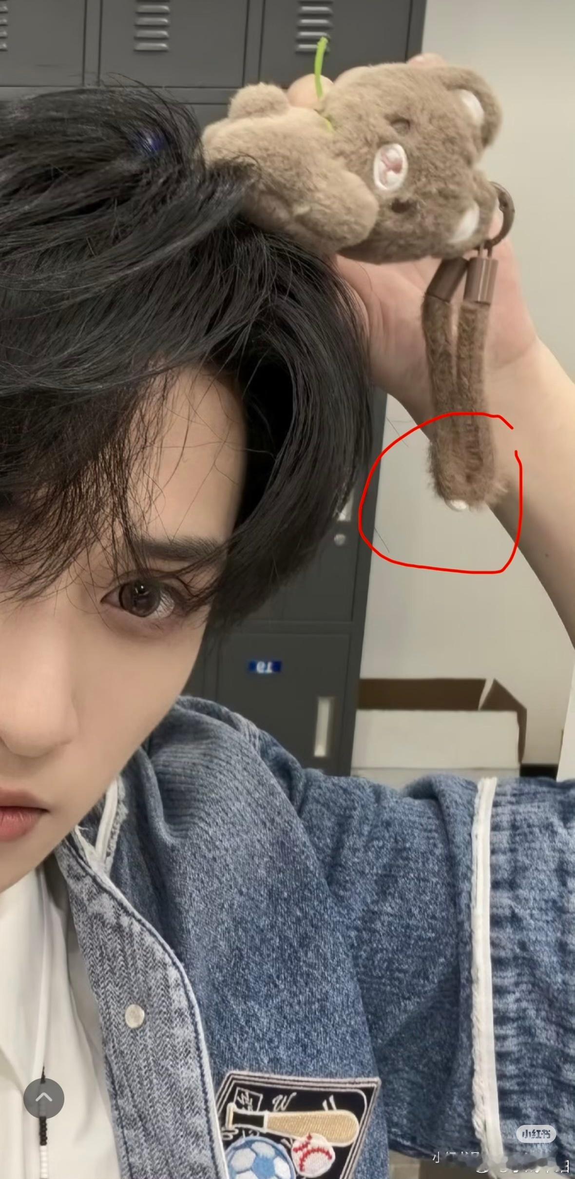 我才发现！浩翔六一拍照拿的好朋熊是从ts包上扒拉下来的，hhhhhh
