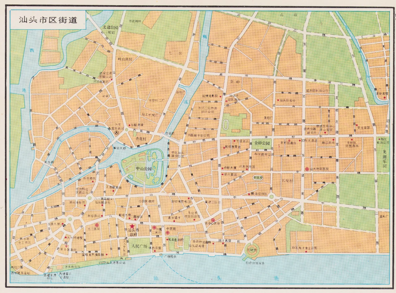 1989年汕头市区街道地图