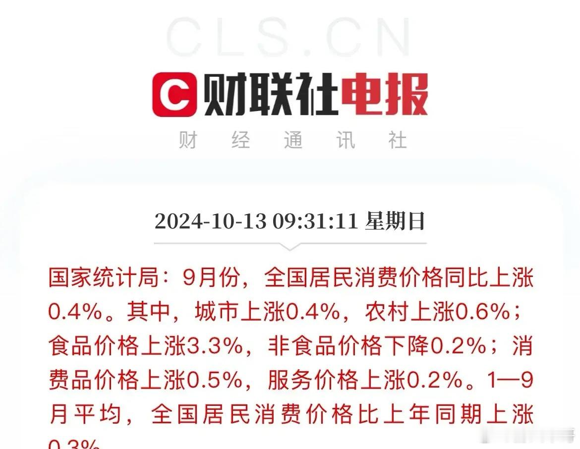9月CPI和PPI数据公布，CPI同比回落0.2个百分点，PPI延续下滑趋势，数