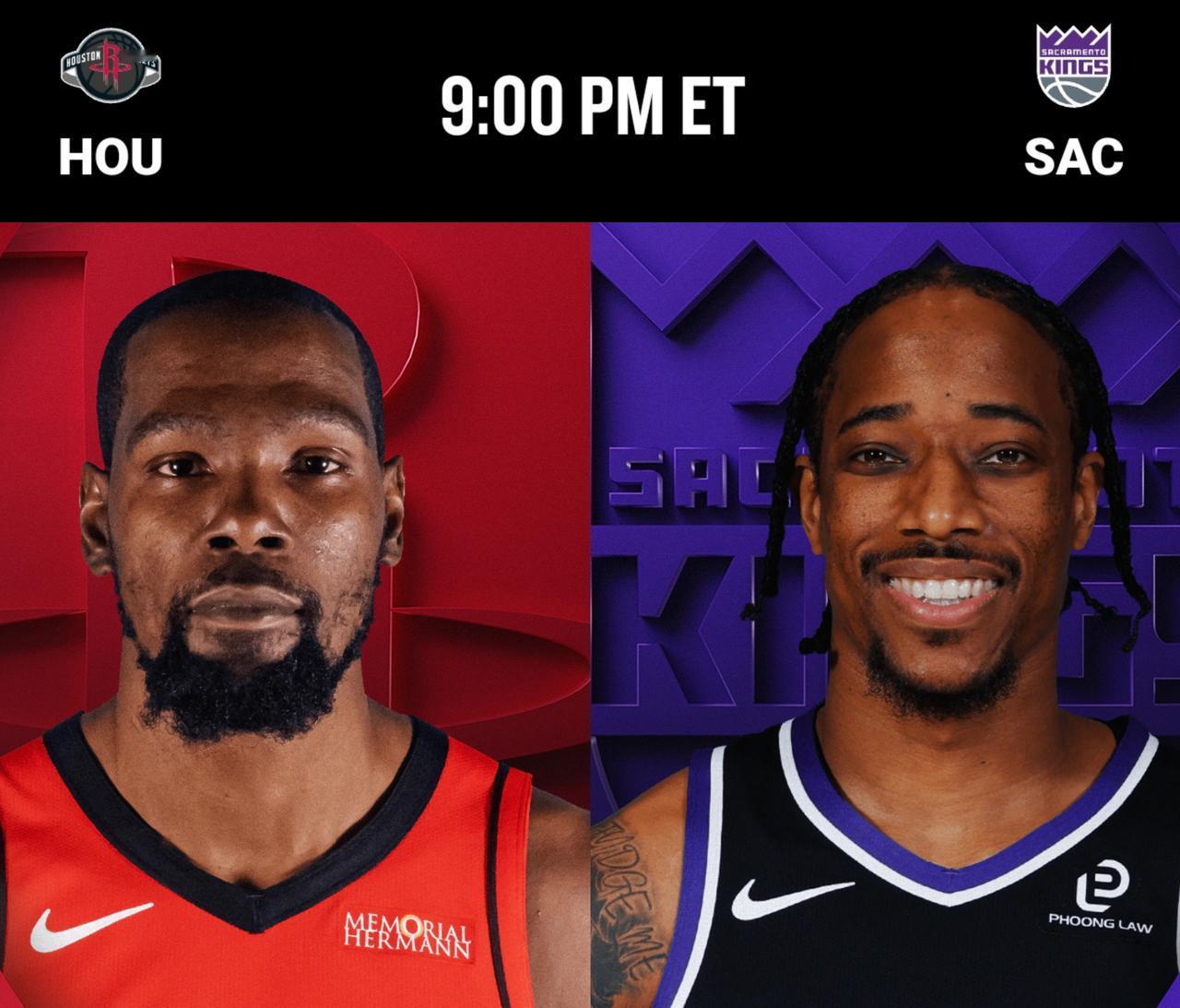 上午10点火箭vs国王。

伊森倒下了打不了了，据悉申宝回归，拭目以待。

 ​