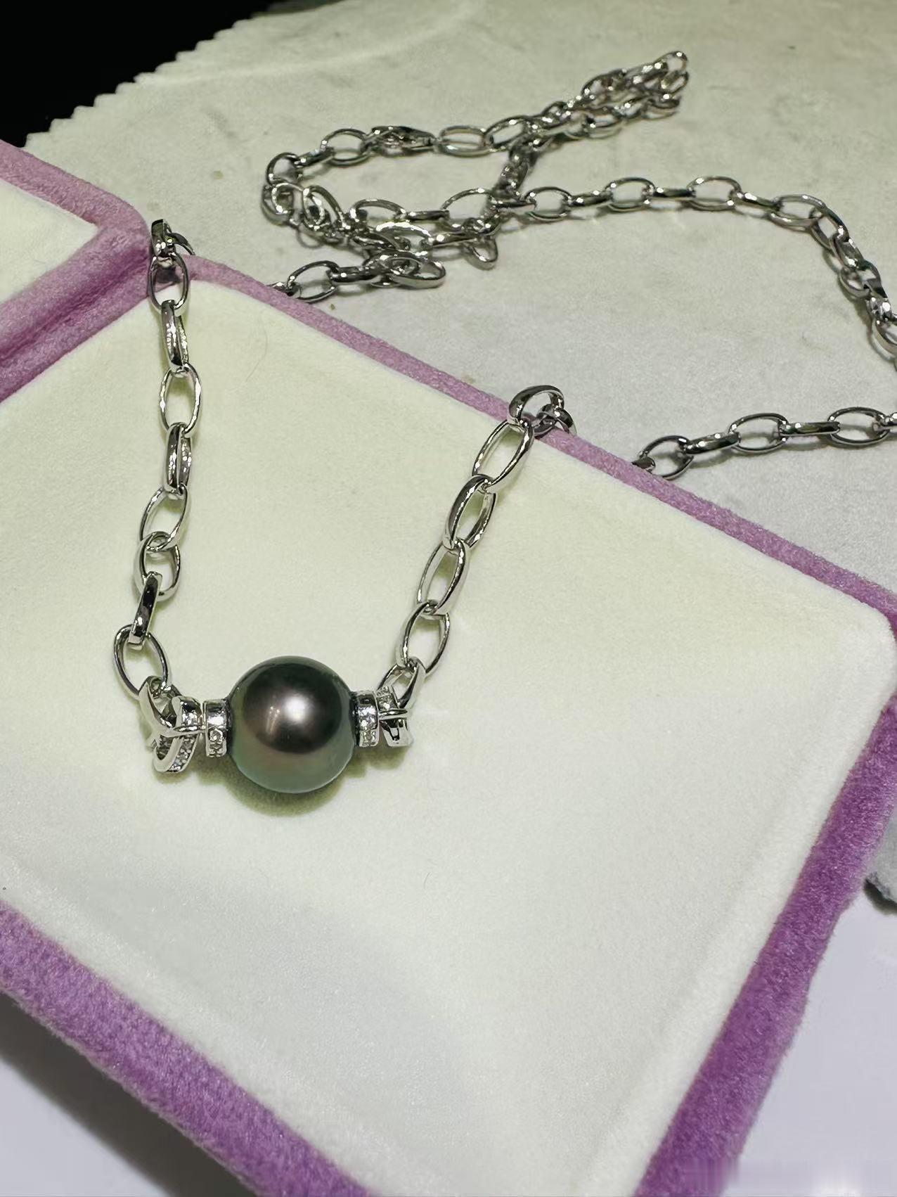 微博珠宝家粥粥聊珠宝珠宝 大溪地12-13mm，男女同款，总长60cm，可自由调