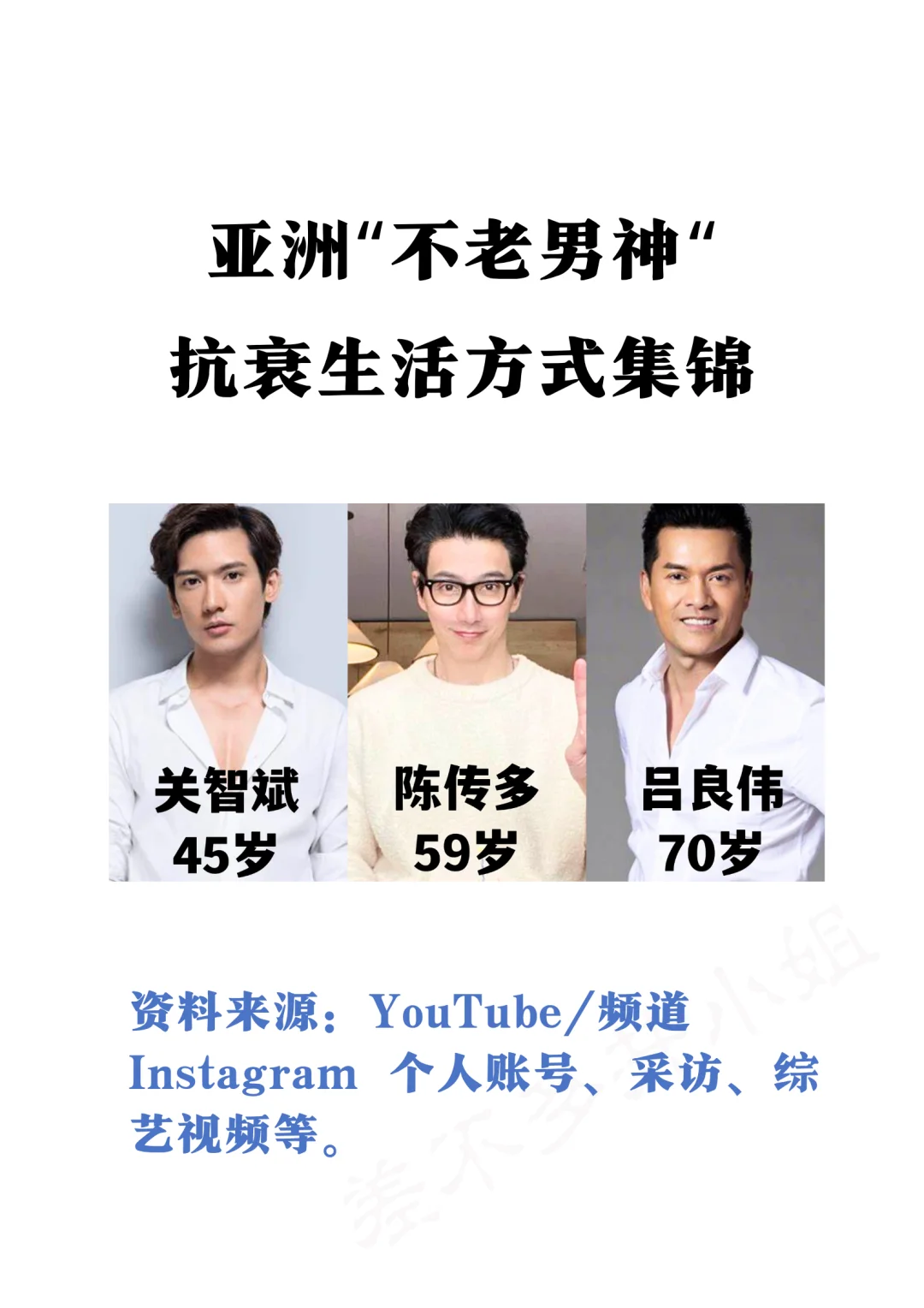 🚹亚洲“不老男神”：抗衰生活方式集锦✅