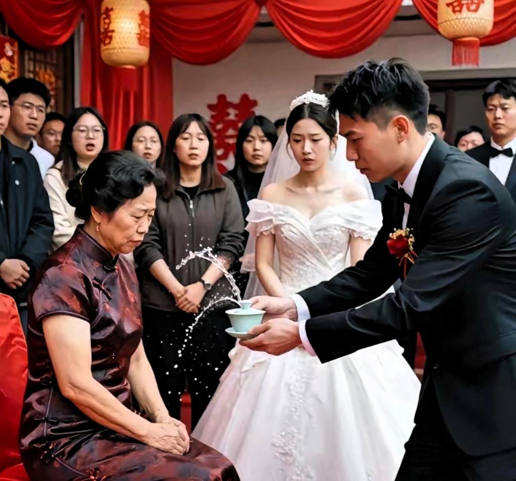 新郎给岳母敬茶时喊了3次妈，岳母都没抬眼皮接，男子看向老婆，老婆竟也没有帮忙的意