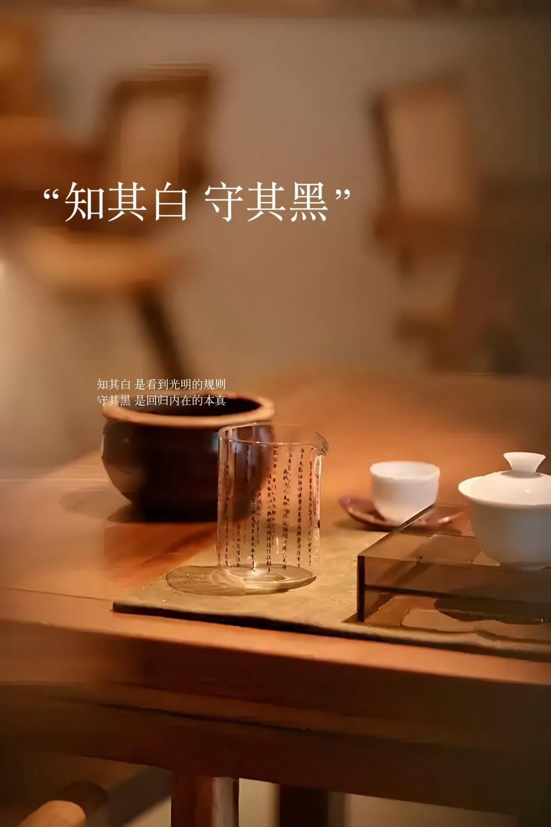《道德经》第28章，老子说：“知其白，守其黑，为天下式。”知其白，是看透光明的规