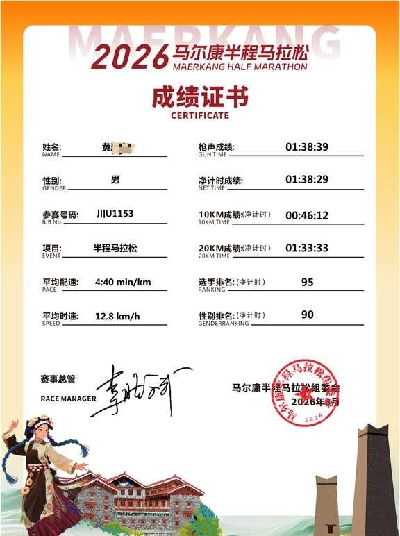 首次跑进100名
2600米海拔跑着确实累
最后还是安全完赛