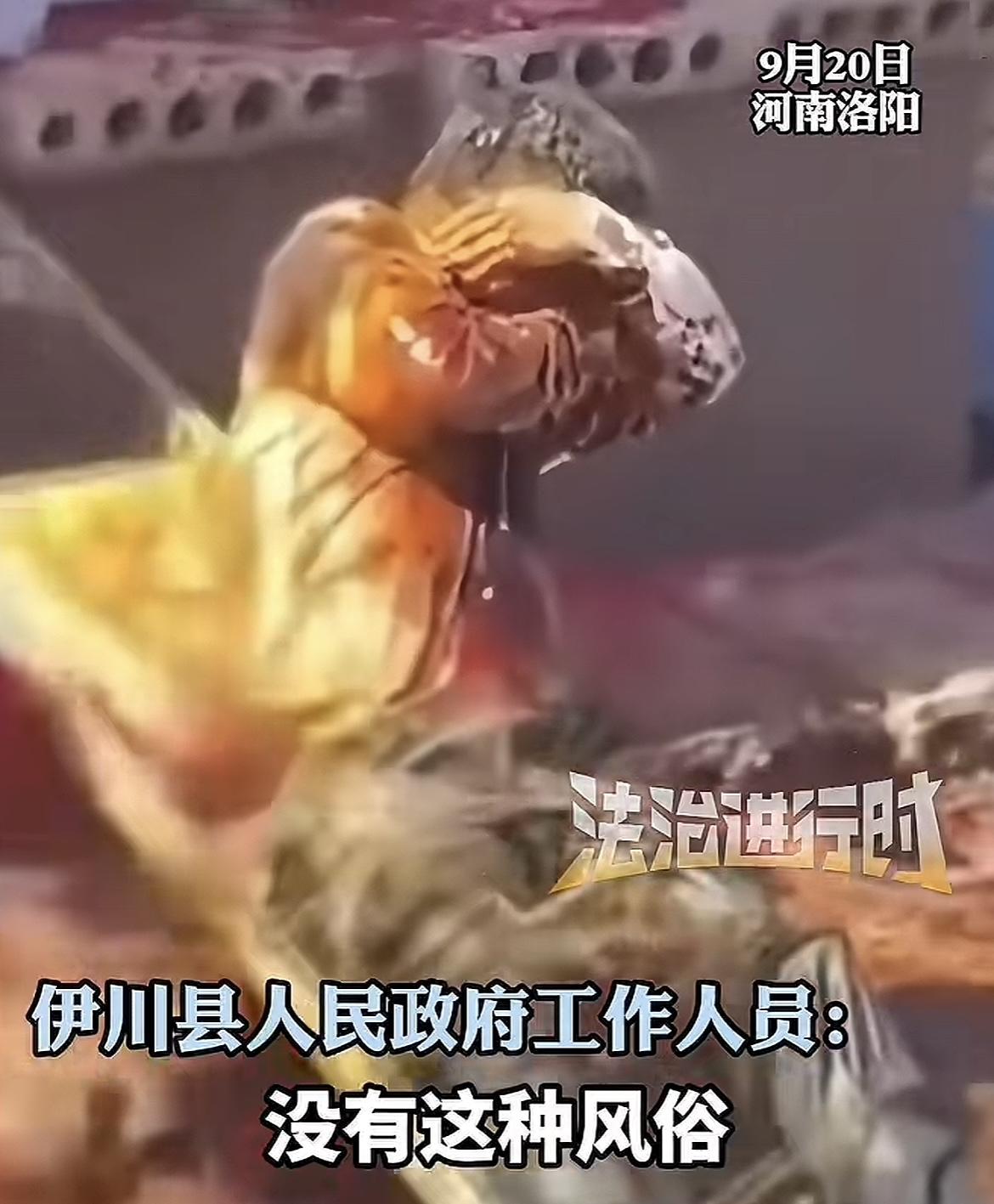 真的既低俗，又过分！9月21日，河南洛阳伊川街头上，一名男子被绑在梯子上，周围的